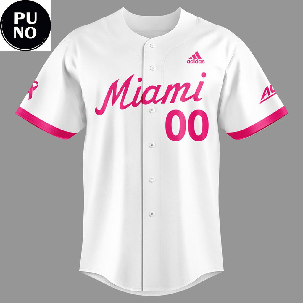 Miami Hurricanes Baseball Fight Against Cancer 2026 Personalized Baseball Jersey