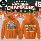 Miami Hurricanes Football 2026 National Champions Orange Hoodie Shirt
