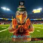 Miami Hurricanes Go Canes Go Whiskey Bottle