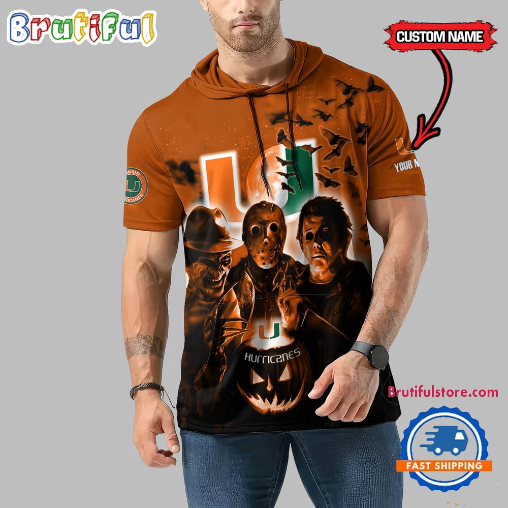 Miami Hurricanes Horror Characters Essential Halloween Sleeveless Hoodie