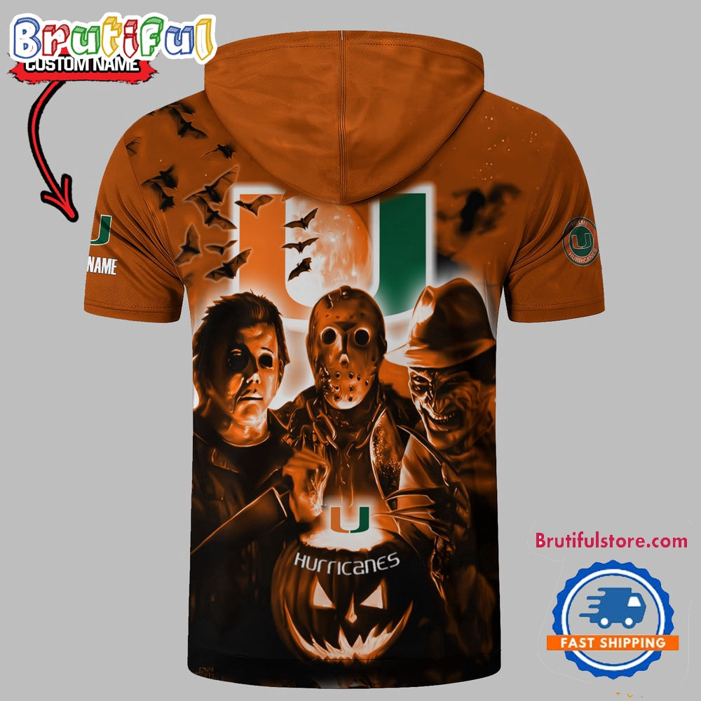 Miami Hurricanes Horror Characters Essential Halloween Sleeveless Hoodie