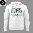 Miami Hurricanes Vrbo Fiesta Bowl Champions Locker Room 2026 Signed Hoodie Shirt