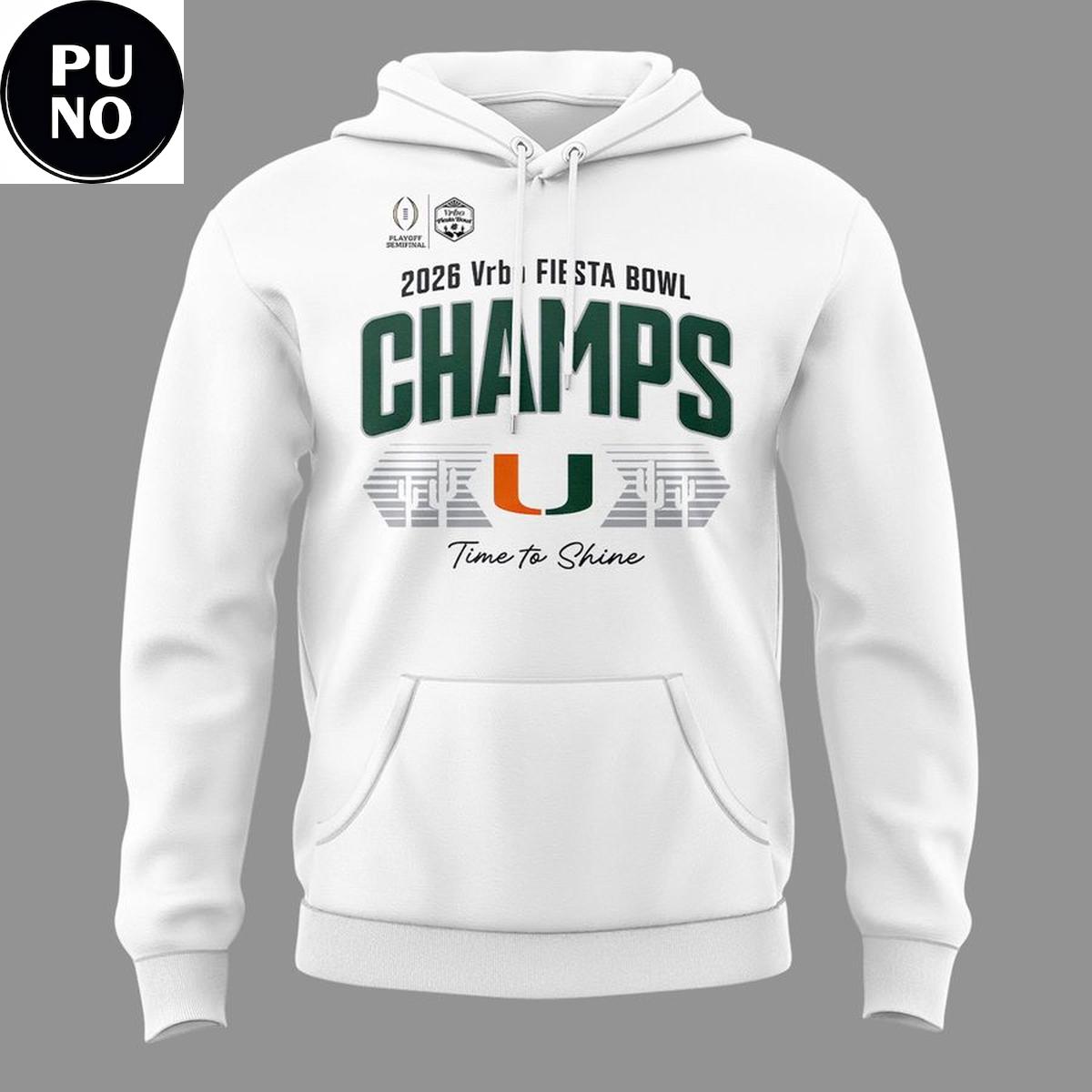 Miami Hurricanes Vrbo Fiesta Bowl Champions Locker Room 2026 Signed Hoodie Shirt