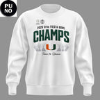 Miami Hurricanes Vrbo Fiesta Bowl Champions Locker Room 2026 Signed Hoodie Shirt