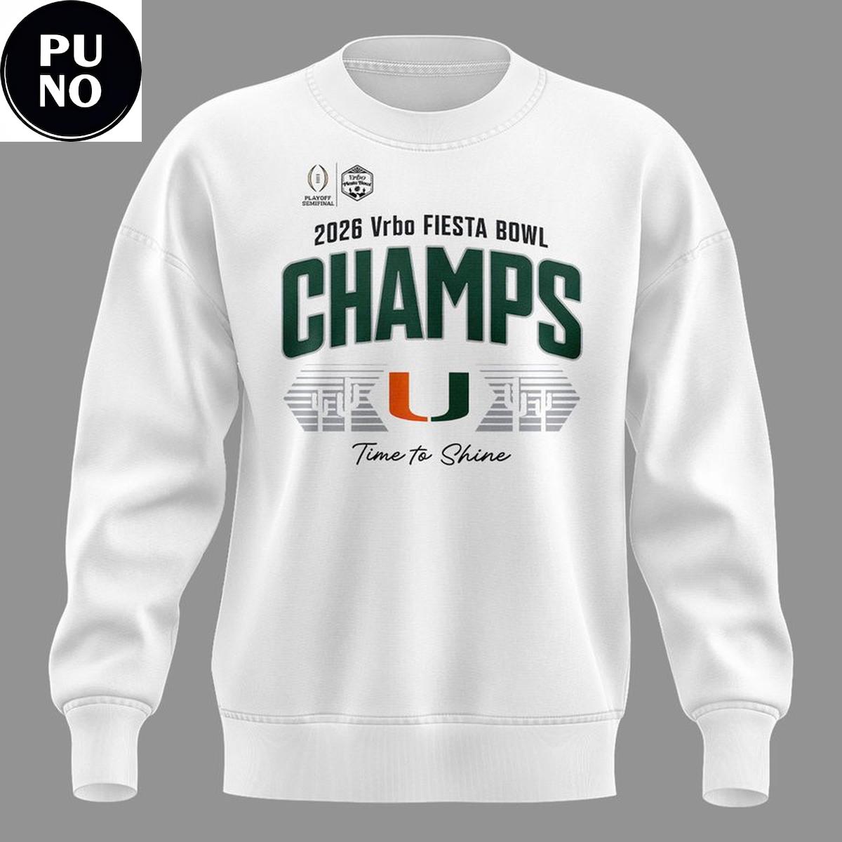 Miami Hurricanes Vrbo Fiesta Bowl Champions Locker Room 2026 Signed Hoodie Shirt
