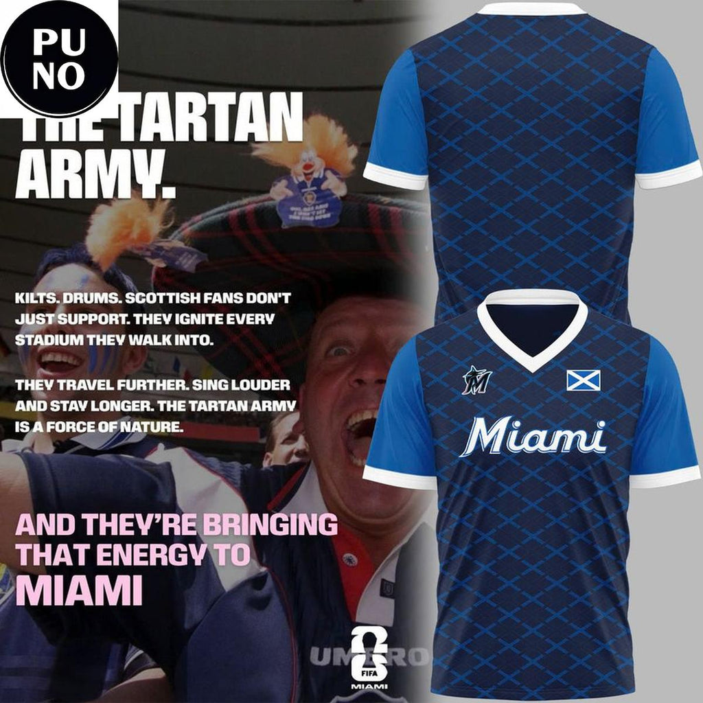 Miami Marlins Scotland’s Tartan Army 2026 T-Shirt
