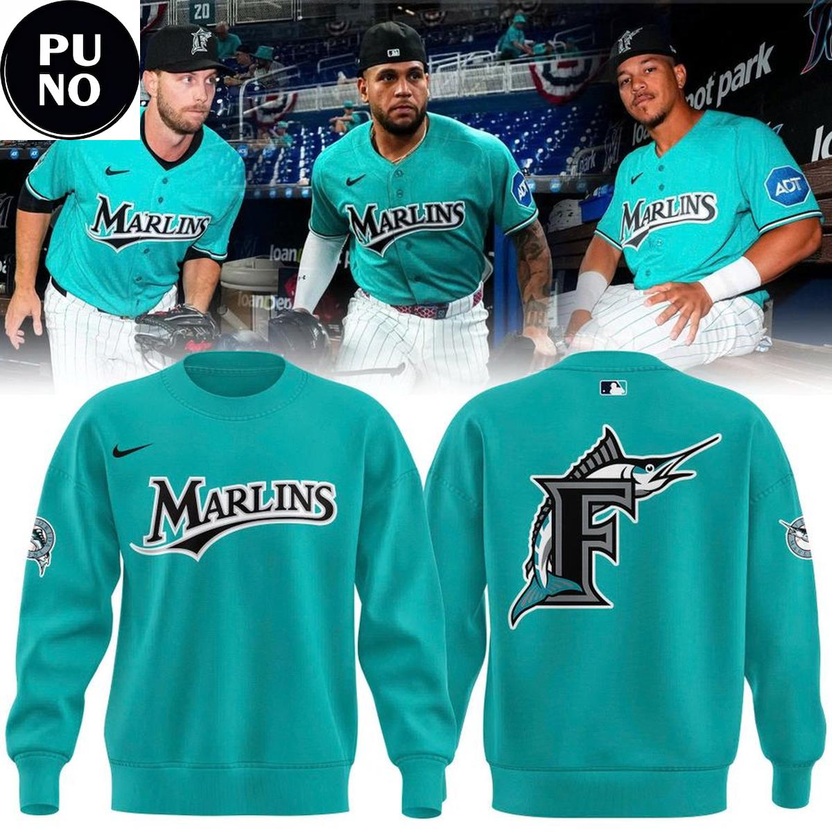 Miami Marlins Teal Time 2026 Fightin’ Fish Through Every Era Hoodie T-Shirt