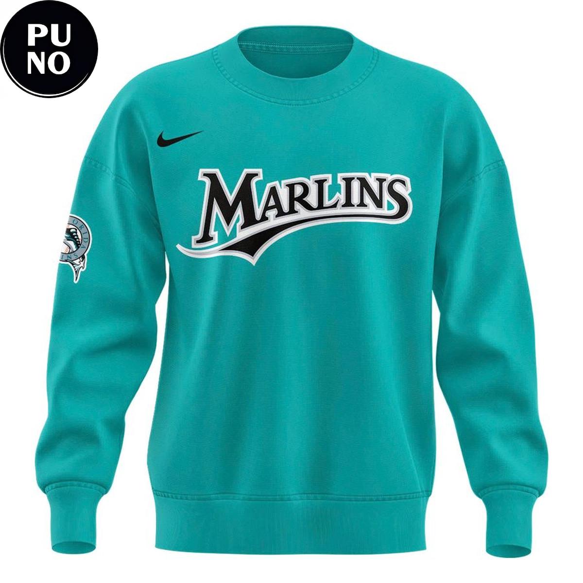 Miami Marlins Teal Time 2026 Fightin’ Fish Through Every Era Hoodie T-Shirt