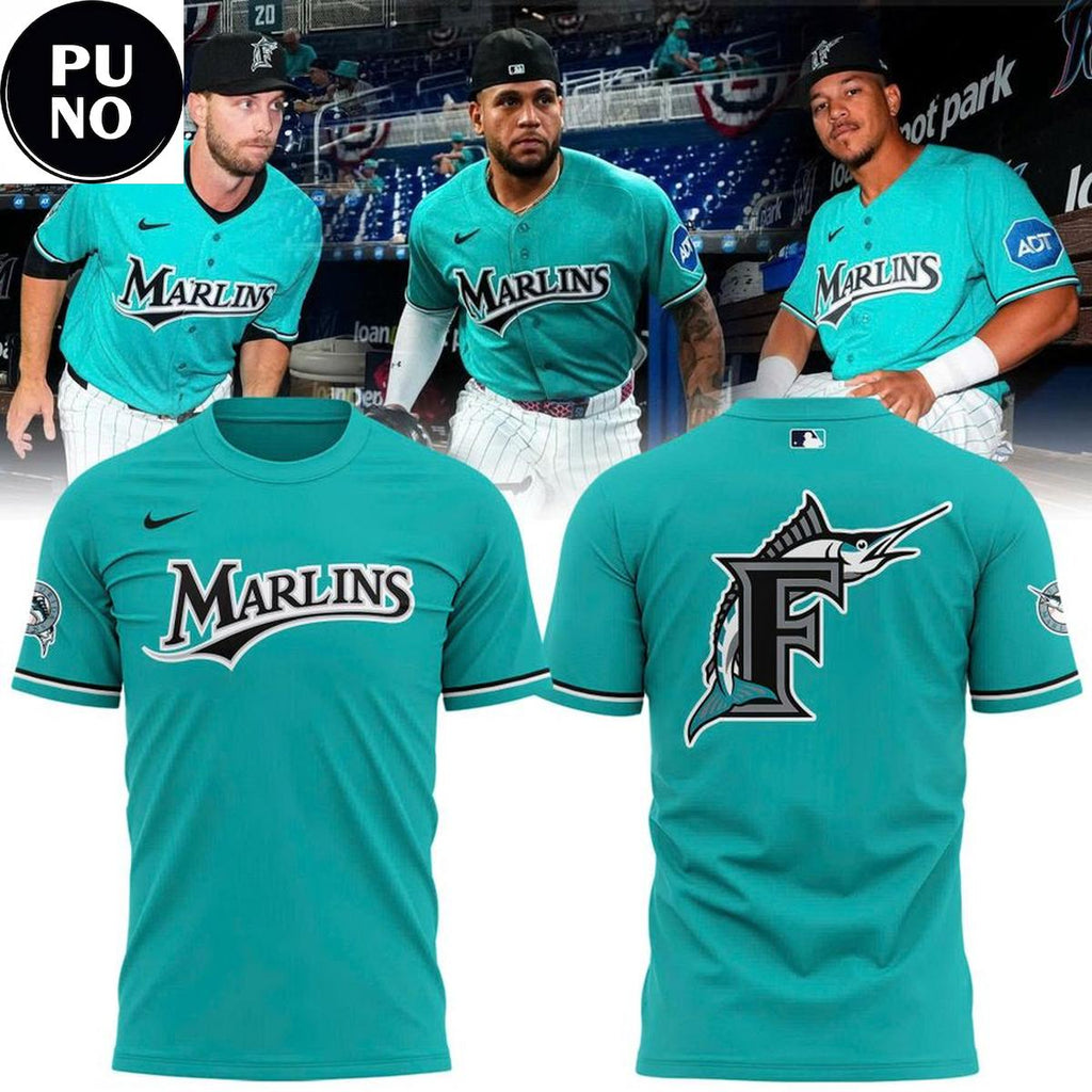 Miami Marlins Teal Time 2026 Fightin’ Fish Through Every Era Hoodie T-Shirt