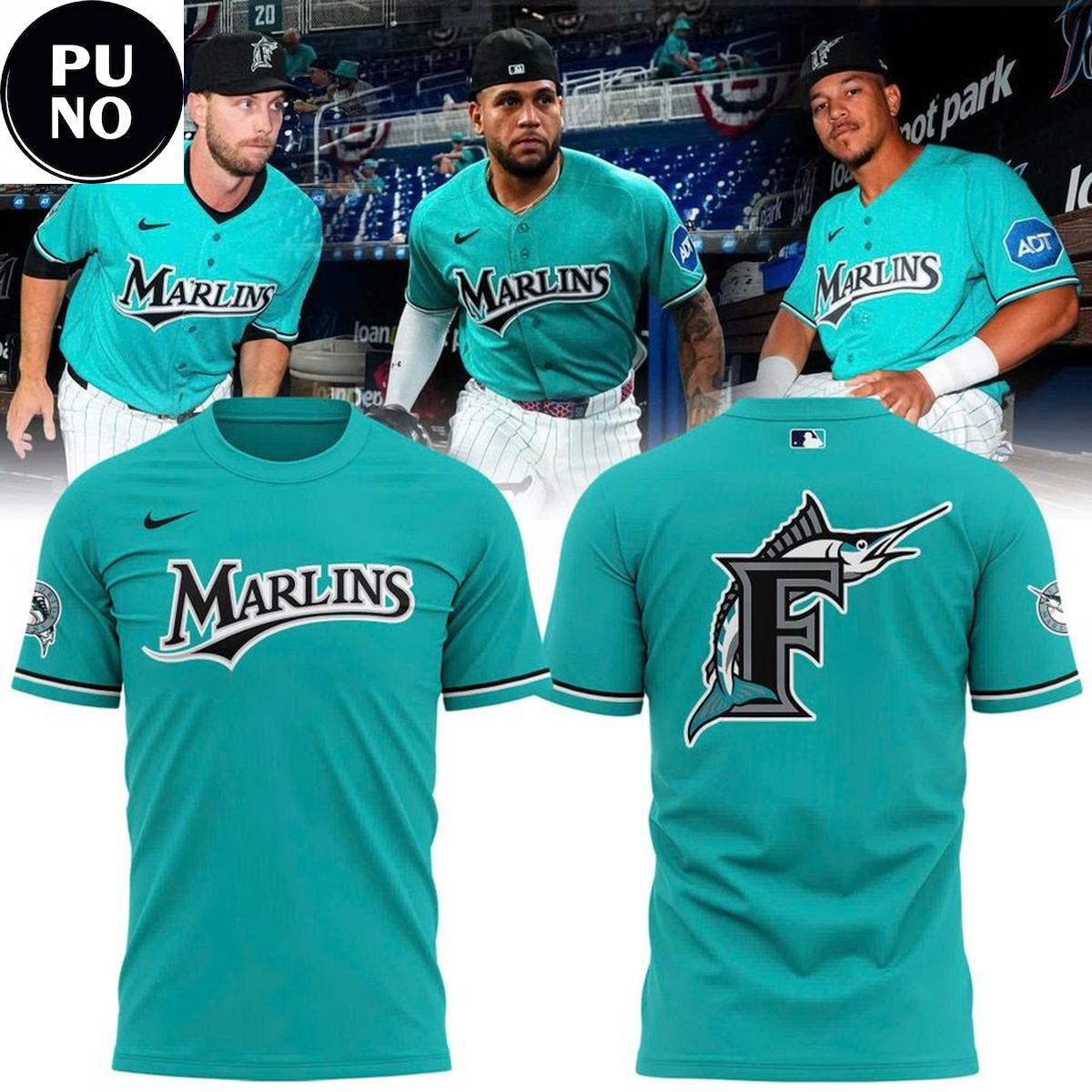 Miami Marlins Teal Time 2026 Fightin’ Fish Through Every Era Hoodie T-Shirt