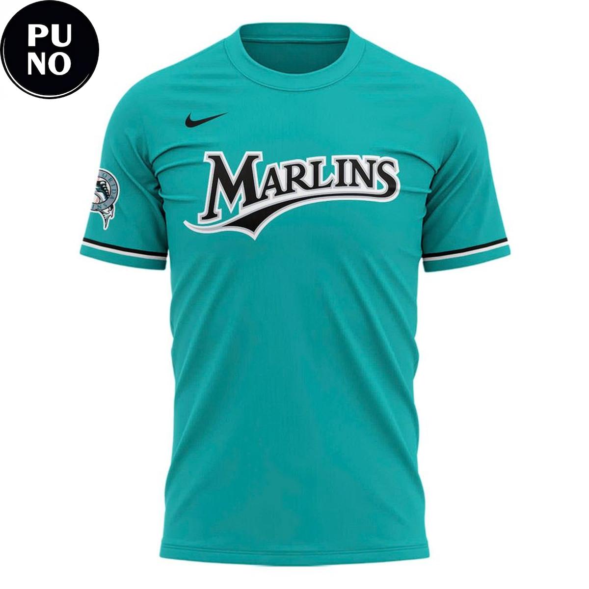 Miami Marlins Teal Time 2026 Fightin’ Fish Through Every Era Hoodie T-Shirt