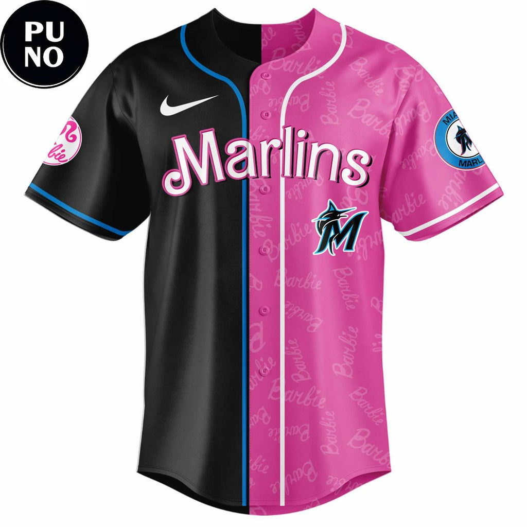 Miami Marlins x Barbie 2026 Half-Half Baseball Jersey