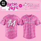 Miami Marlins x Barbie Night 2026 Pink Personalized Baseball Jersey