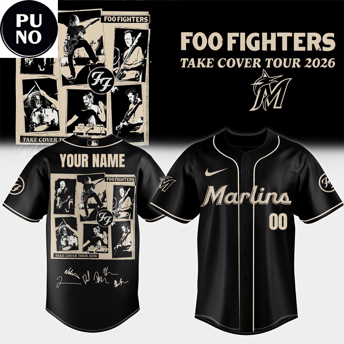 Miami Marlins x Foo Fighters Take Cover Tour 2026 Baseball Jersey