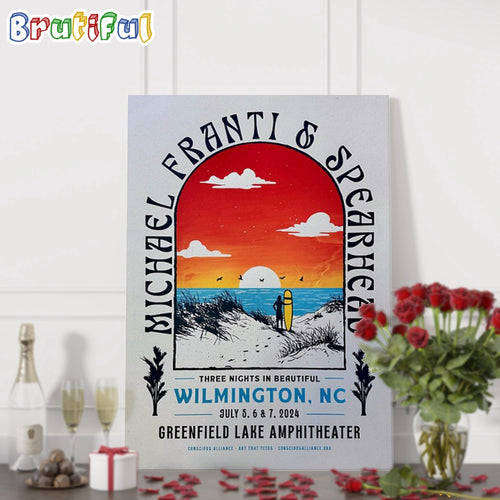 Michael Franti And Spearhead July 5-7 2024 Greenfield Lake Amphitheater Wilmington NC Poster Canvas