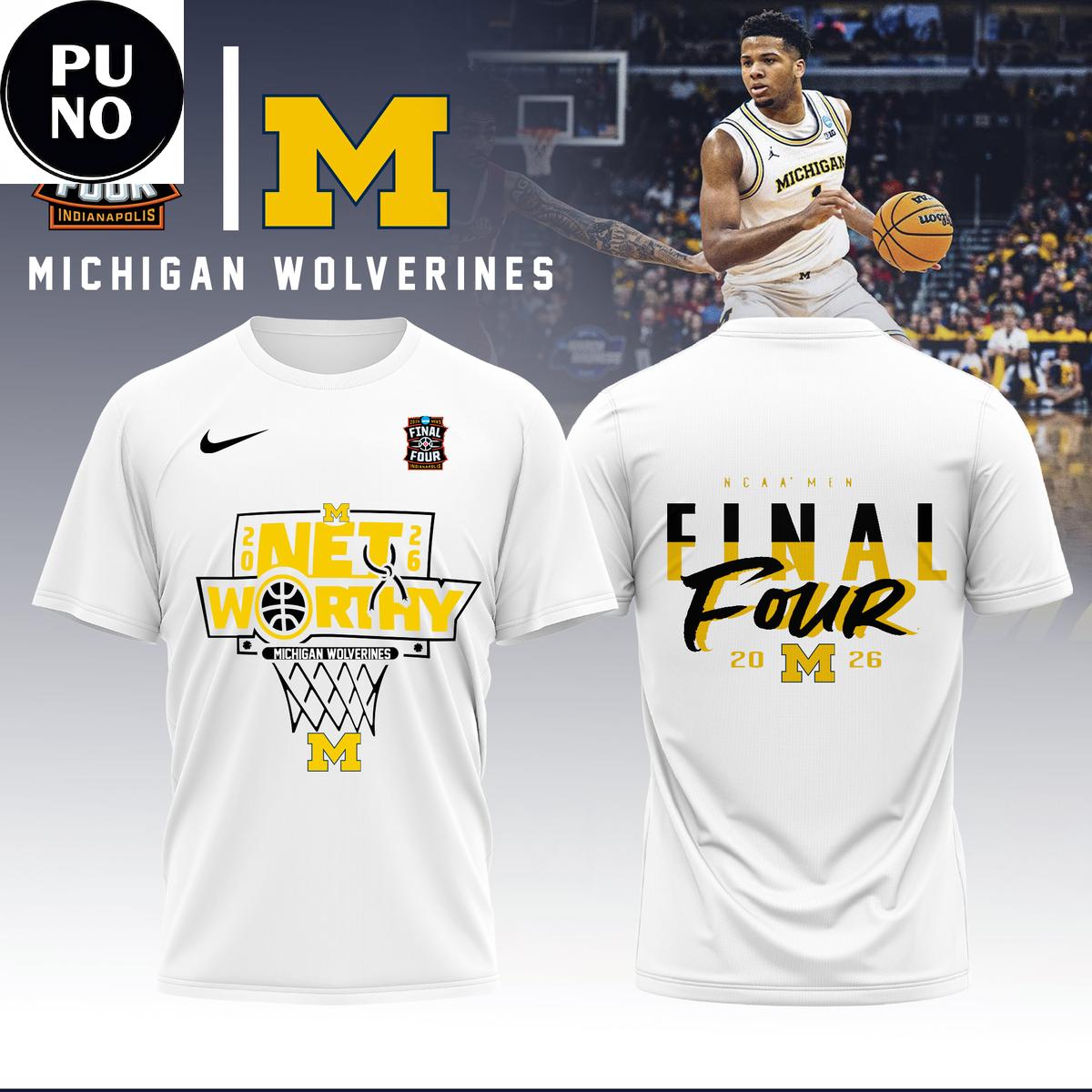 Michigan Wolverines 2026 NCAA Men’s Basketball Final Four Hoodie T-Shirt