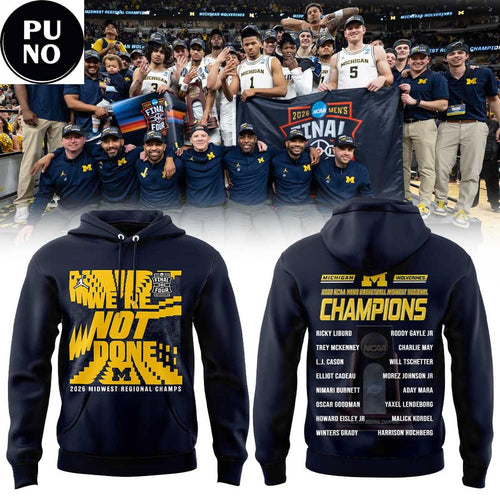 Michigan Wolverines 2026 NCAA Men’s Basketball Midwest Regional Champions Locker Room Hoodie T-Shirt