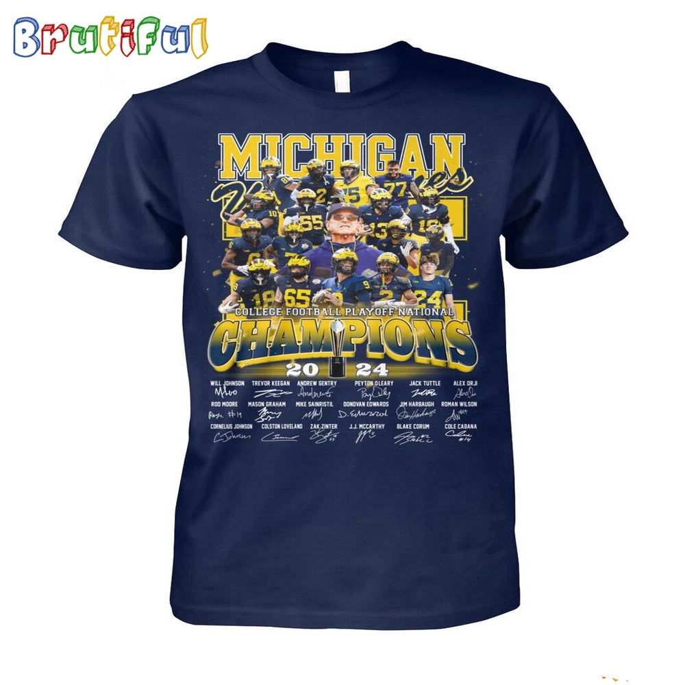 Michigan Wolverines College Football Playoff National Champions 2024 T-Shirt