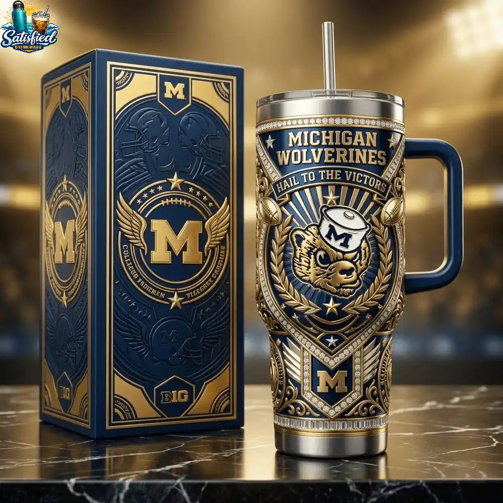 Michigan Wolverines Hail To The Victors Tumbler With Handle