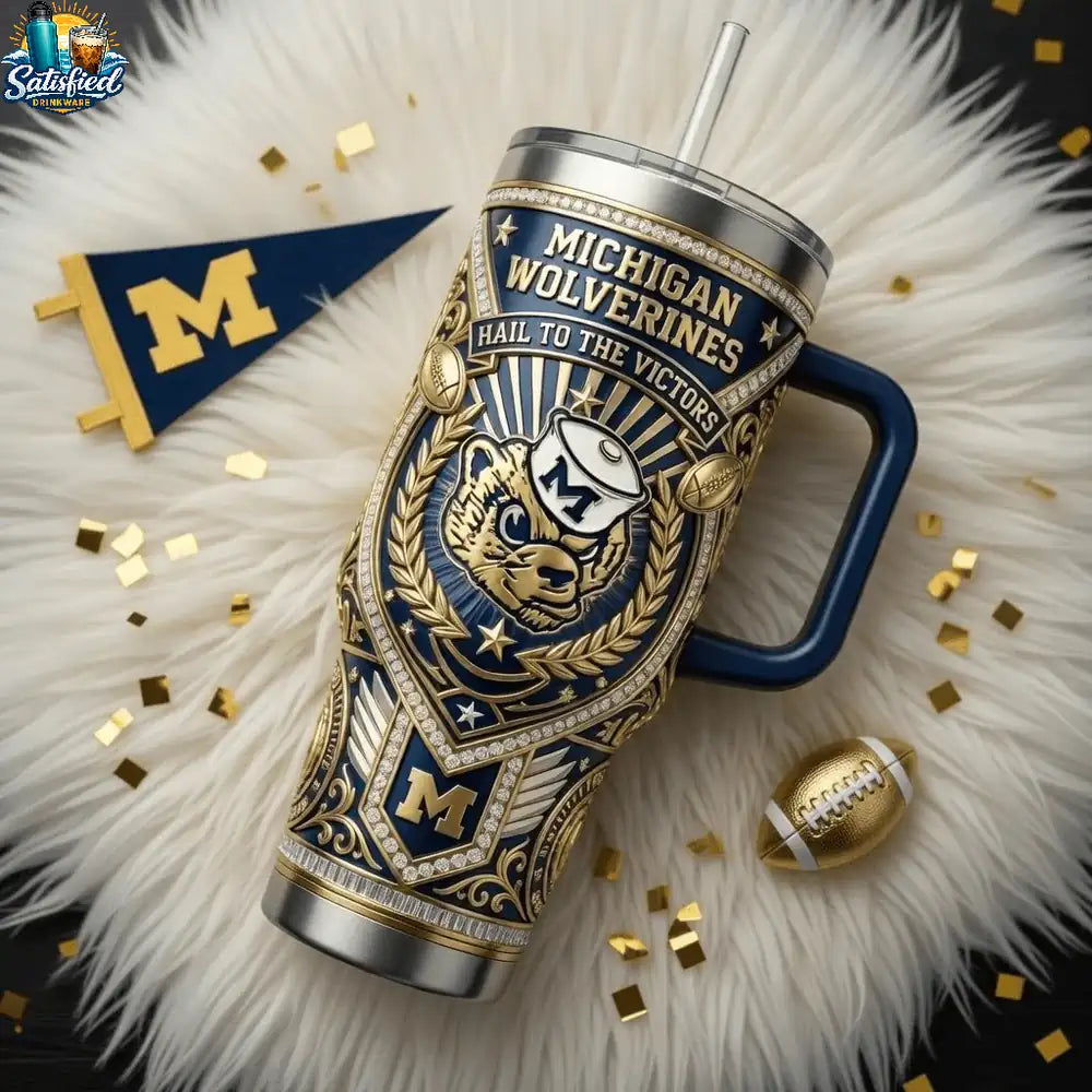 Michigan Wolverines Hail To The Victors Tumbler With Handle