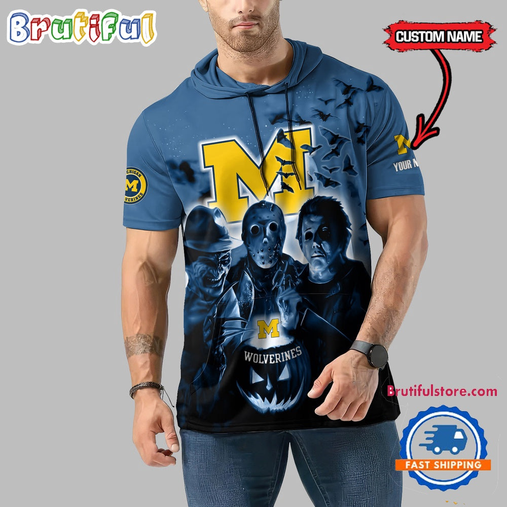 Michigan Wolverines Horror Characters Essential Halloween Sleeveless Hoodie