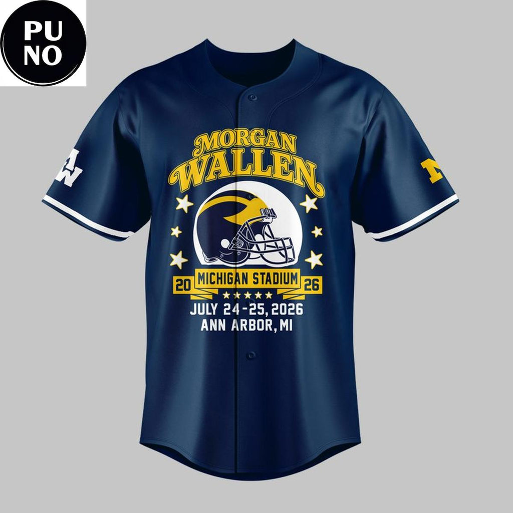 Michigan Wolverines Mascot 2026 Morgan Wallen Still The Problem Tour Baseball Jersey