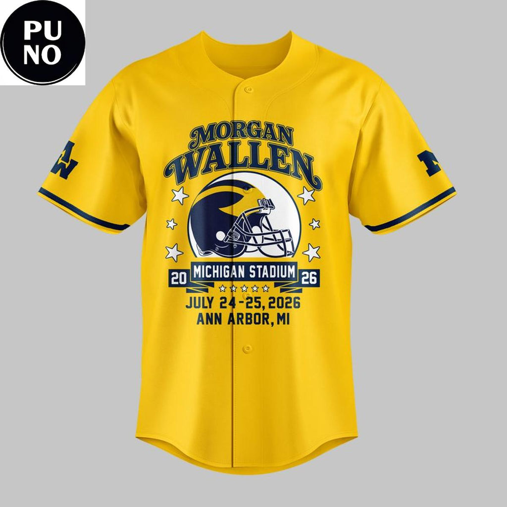 Michigan Wolverines Mascot 2026 Morgan Wallen Still The Problem Tour Baseball Jersey