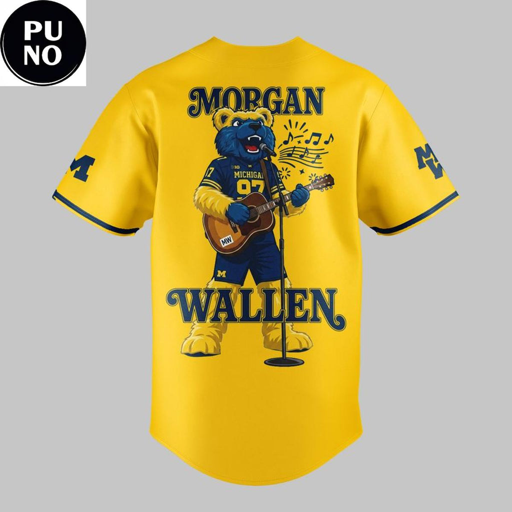 Michigan Wolverines Mascot 2026 Morgan Wallen Still The Problem Tour Baseball Jersey