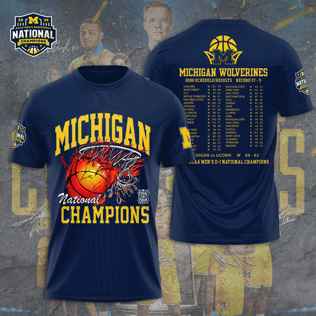 Michigan Wolverines Men's Basketball 3D Apparel – GNE6184