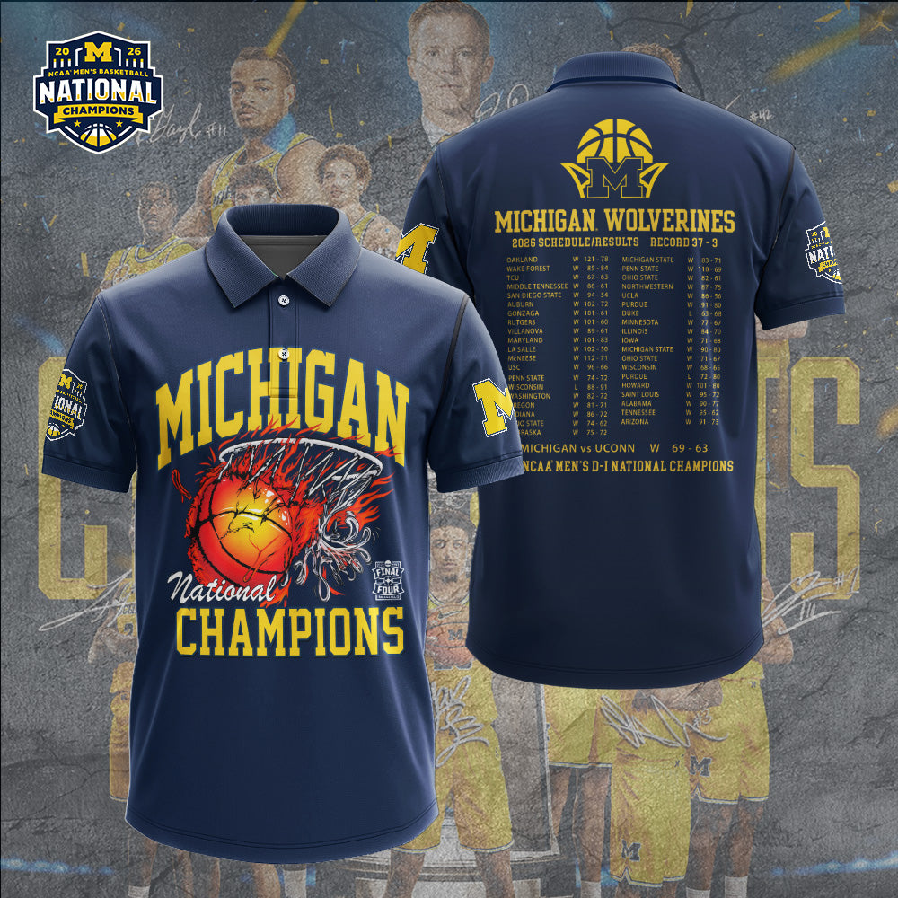 Michigan Wolverines Men's Basketball 3D Apparel – GNE6184