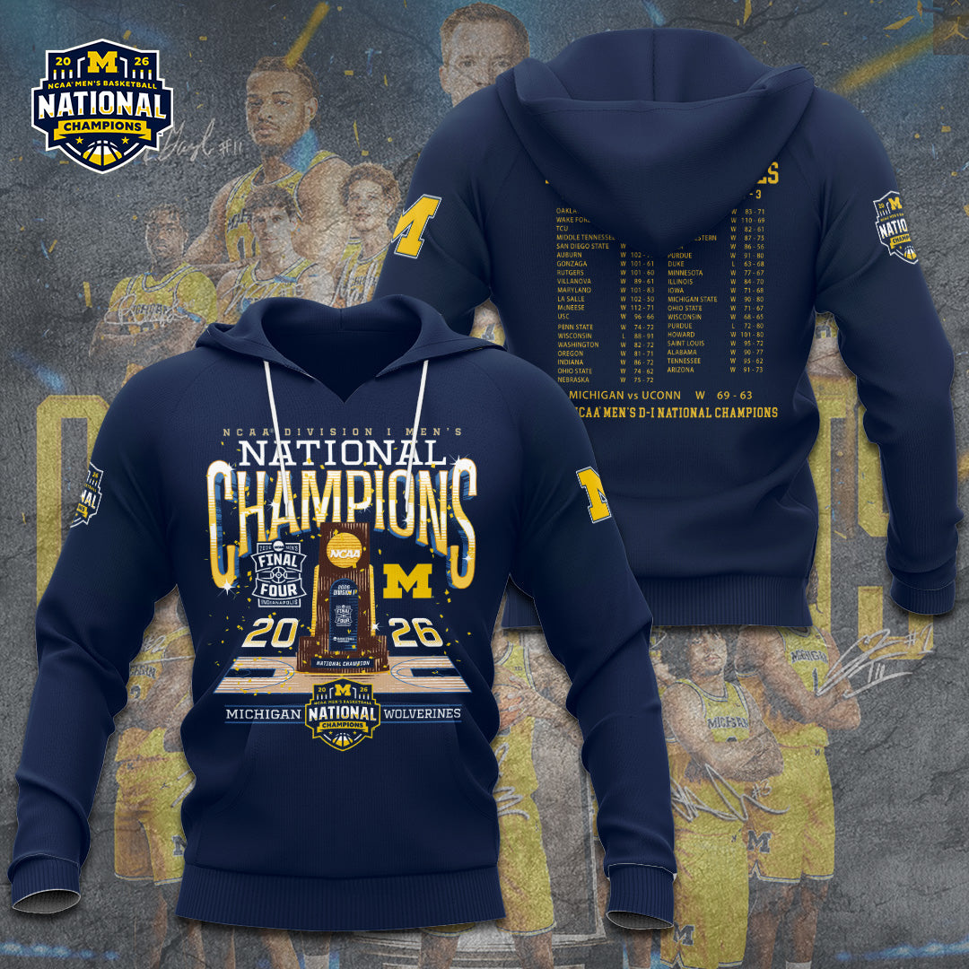Michigan Wolverines Men's Basketball 3D Apparel – GNE6185