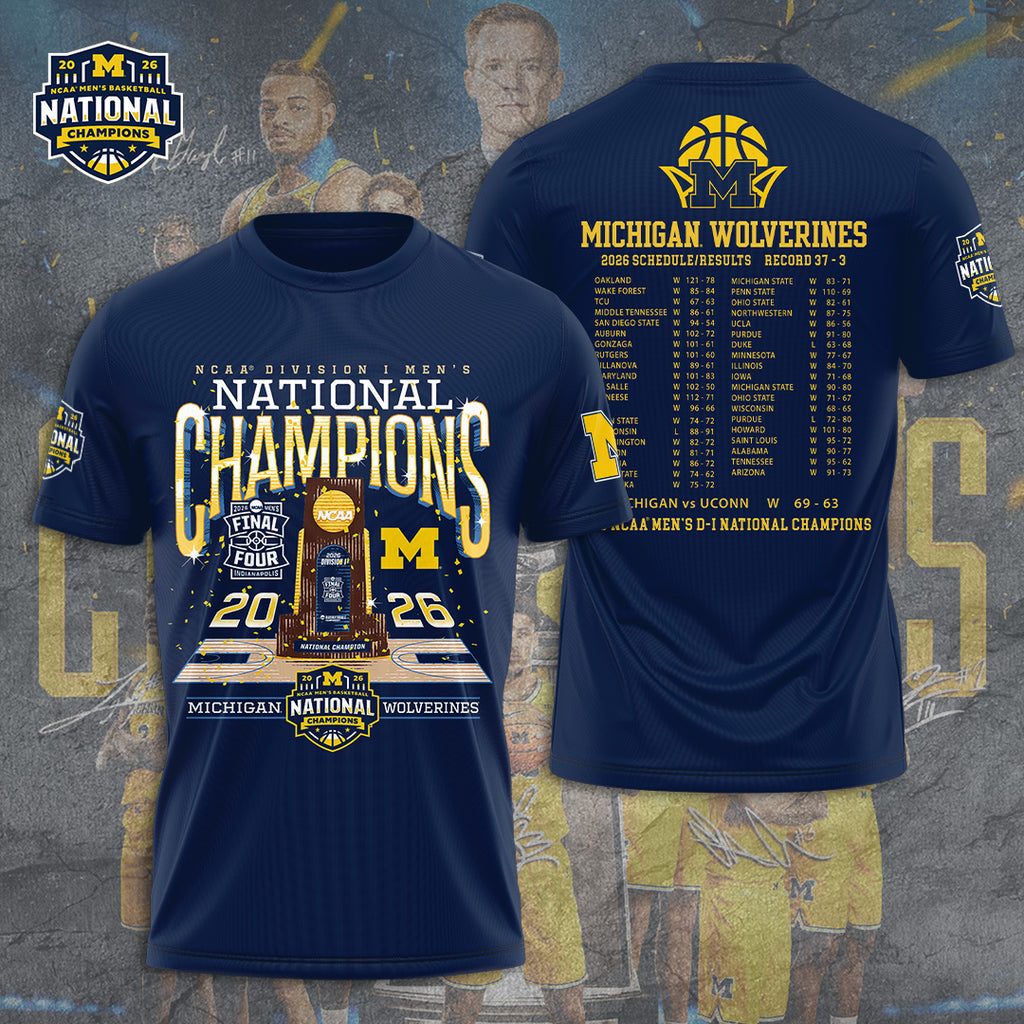 Michigan Wolverines Men's Basketball 3D Apparel – GNE6185