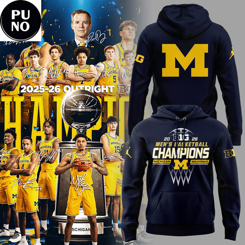 Michigan Wolverines Men’s Basketball Big10 Champions 2026 Hoodie T-Shirt