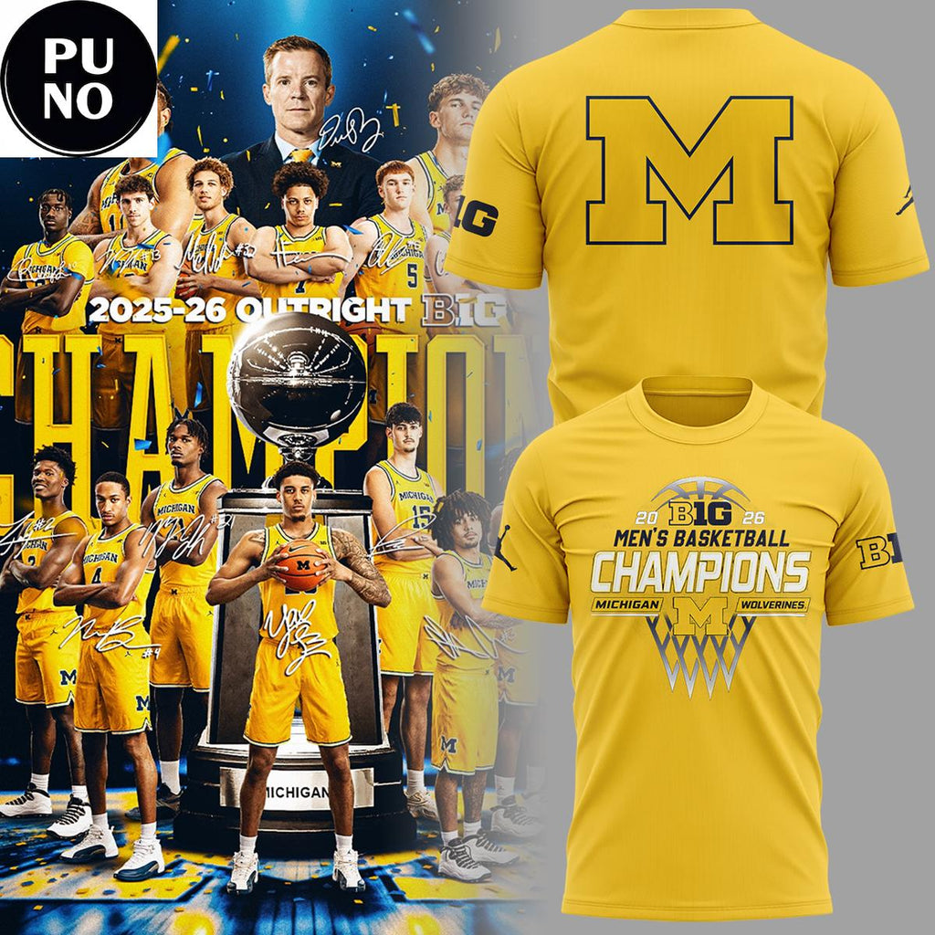 Michigan Wolverines Men’s Basketball Big10 Champions 2026 Hoodie T-Shirt