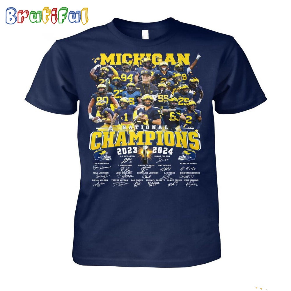 Michigan Wolverines National Champions 2023 2024 Signature T-Shirt