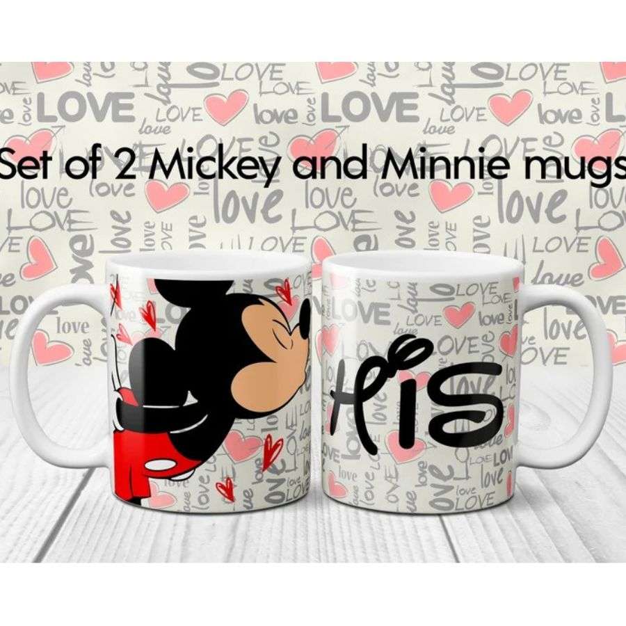 Mickey Love His And Her Couple Coffee Mugs
