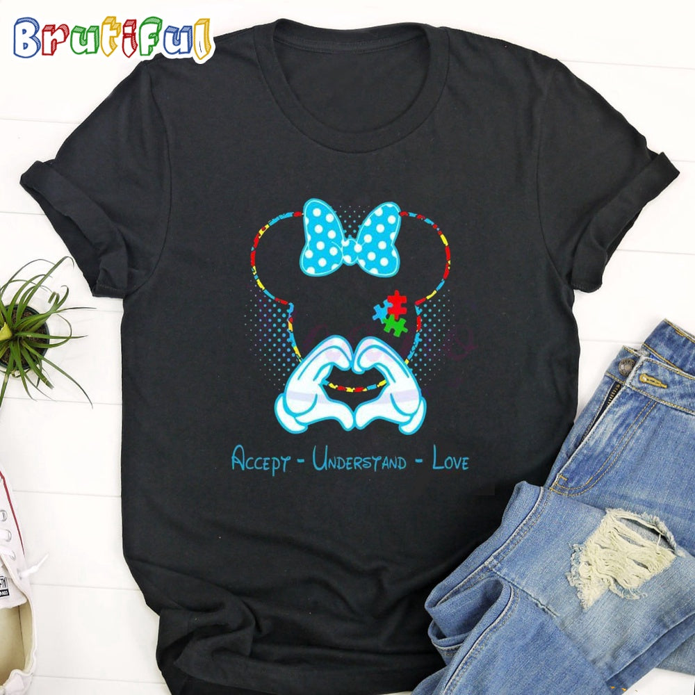 Mickey Minnie Autism Awareness Accept Understand Love T Shirt