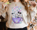 Mickey Minnie Disney 100th Anniversary Teacup Balloons Magic Kingdom Sweatshirt