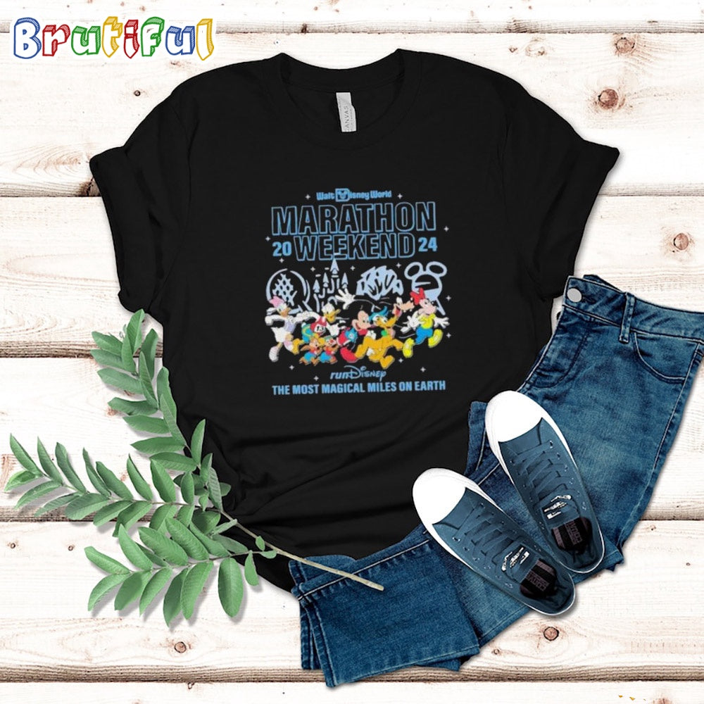 Mickey Mouse Running Walt Disney World Marathon 2024 T Shirt