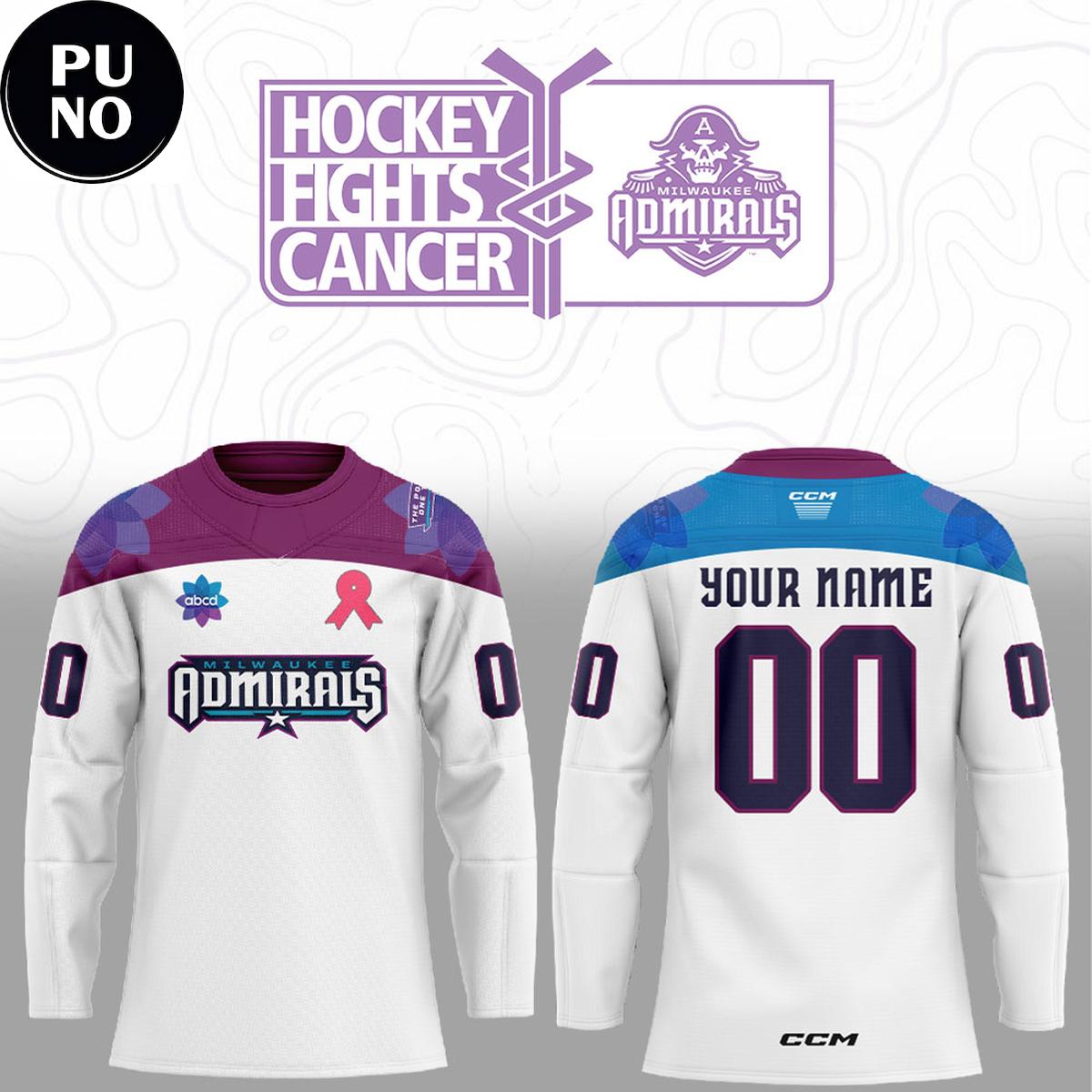 Milwaukee Admirals x ABCD Hockey Fights Cancer 2026 Personalized Hockey Jersey