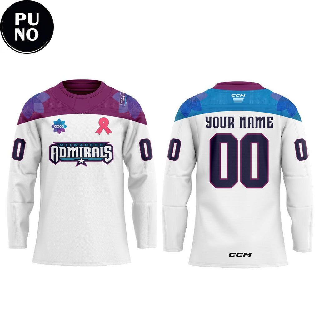 Milwaukee Admirals x ABCD Hockey Fights Cancer 2026 Personalized Hockey Jersey
