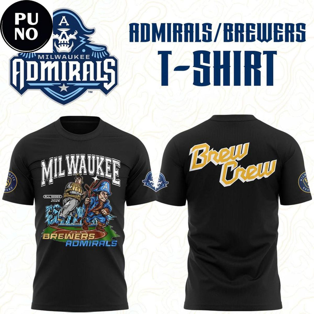 Milwaukee Admirals x Brewers 2026 Brew Crew Hoodie T-Shirt