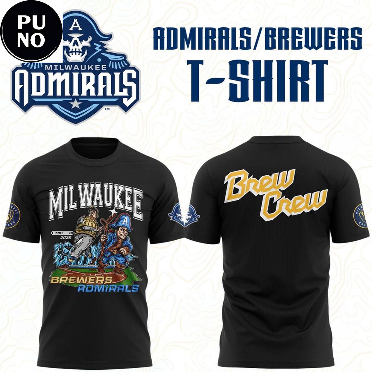 Milwaukee Admirals x Brewers 2026 Brew Crew Hoodie T-Shirt