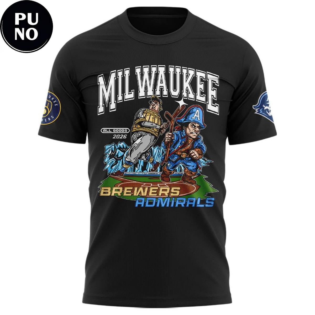Milwaukee Admirals x Brewers 2026 Brew Crew Hoodie T-Shirt