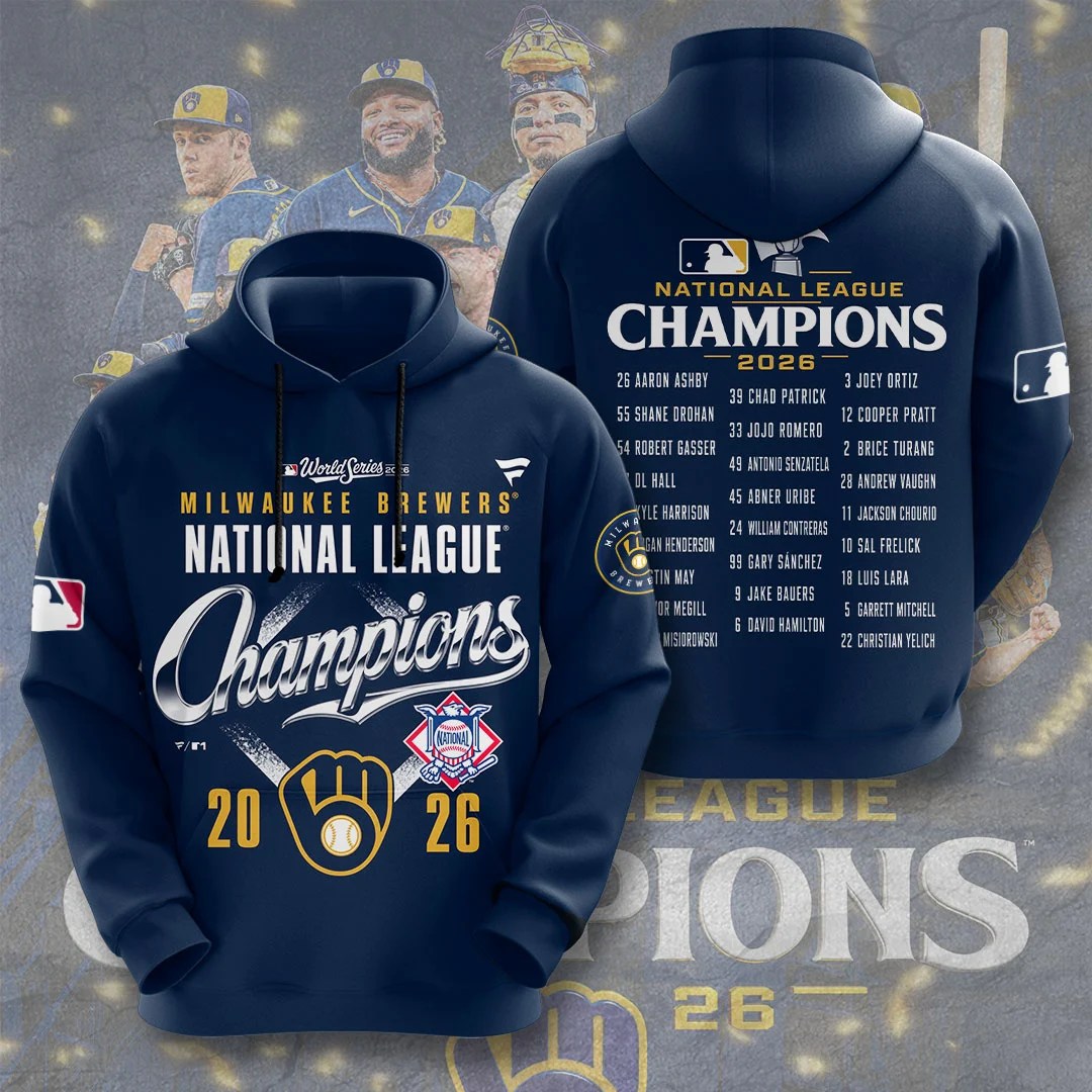 Milwaukee Brewers 2026 National League Champions 3D Apparel – TMTHU10125