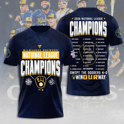 Milwaukee Brewers 2026 National League Champions 3D Apparel – MAITM15442