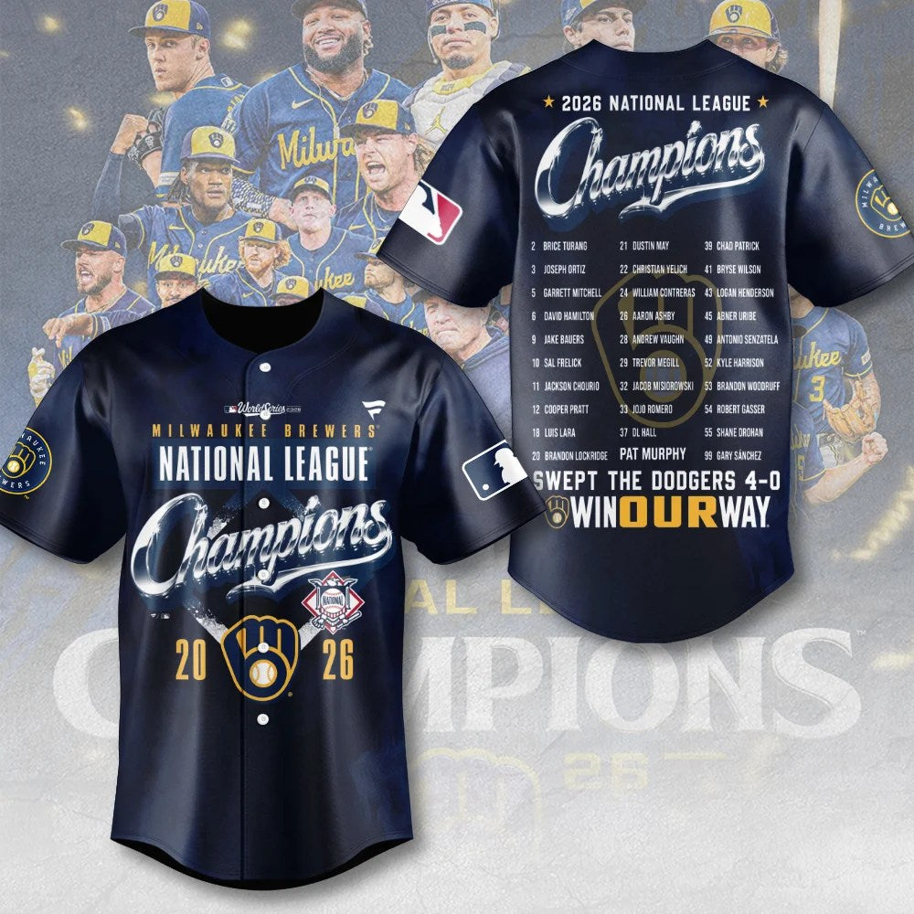 Milwaukee Brewers 2026 National League Champions Baseball Jersey – MAITM15441