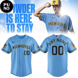 Milwaukee Brewers 2026 Powder Is Here To Stay Personalized Baseball Jersey
