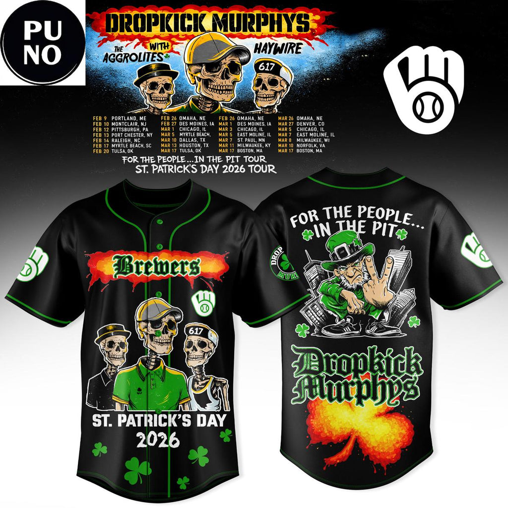 Milwaukee Brewers x Dropkick Murphys St. Patrick’s Day 2026 Baseball Jersey