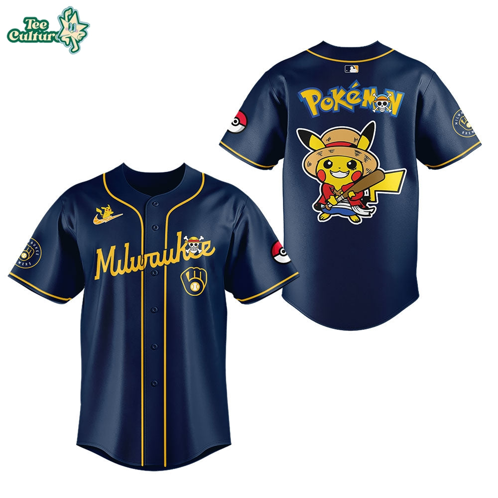 Milwaukee Brewers x One Piece x Pokemon 2026 Anime Night Jersey 2026